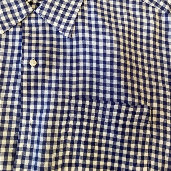 Polo by Ralph Lauren mens Bromley 100% linen short sleeve shirt indigo,white. - Picture 3 of 9